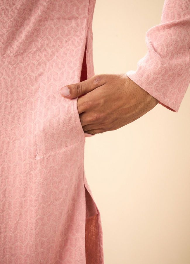 Manyavar Men Pink Elegance Kurta Pajama