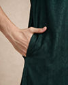 Manyavar Men Dark Green Blended Viscose Kurta Pajama with Basic Design