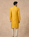 Manyavar Men Mustard Blended Viscose Kurta Pajama