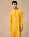 Manyavar Men Mustard Blended Viscose Kurta Pajama
