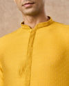 Manyavar Men Mustard Blended Viscose Kurta Pajama