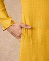 Manyavar Men Mustard Blended Viscose Kurta Pajama