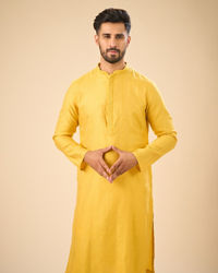 Manyavar Men Sunset Glow Yellow Kurta Pajama