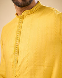 Manyavar Men Sunset Glow Yellow Kurta Pajama