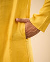 Manyavar Men Sunset Glow Yellow Kurta Pajama