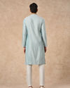 Manyavar Men Light Blue Blended Viscose Kurta Pajama
