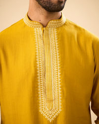 Manyavar Men Mustard Ensemble Kurta Pajama