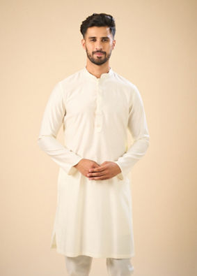 Manyavar Men Enthralling Cream Kurta Pajama