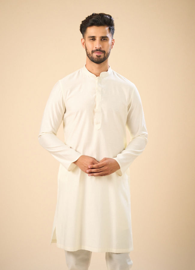 Manyavar Men Enthralling Cream Kurta Pajama