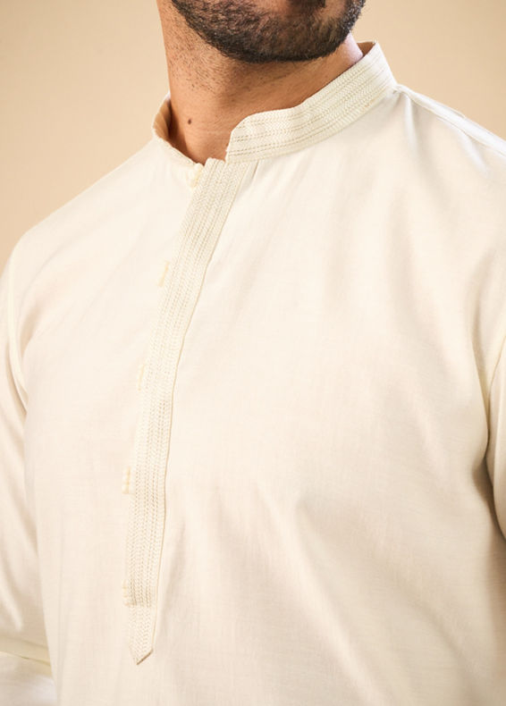 Manyavar Men Enthralling Cream Kurta Pajama
