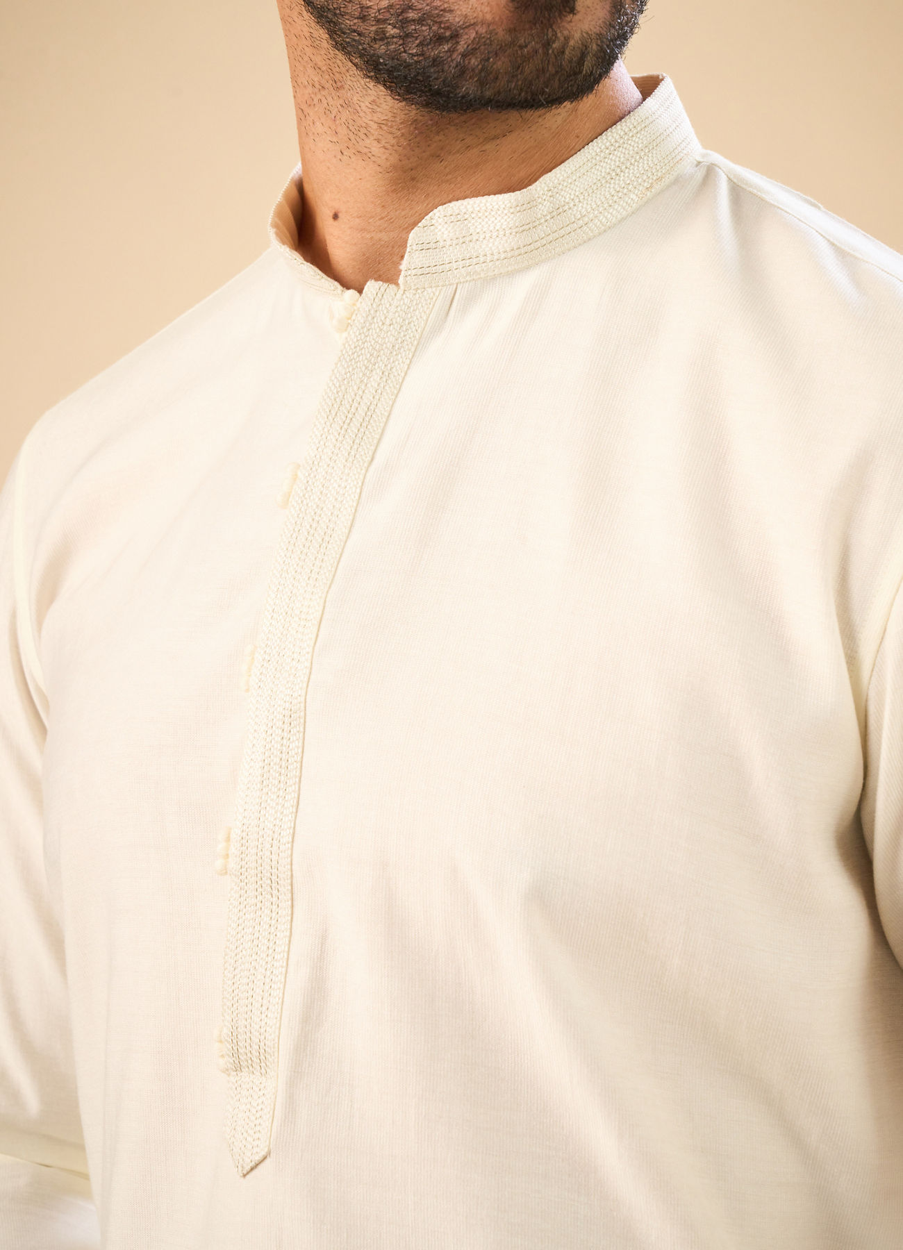 Manyavar Men Enthralling Cream Kurta Pajama