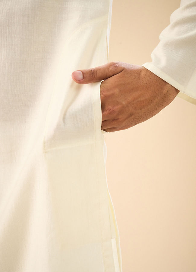 Manyavar Men Enthralling Cream Kurta Pajama