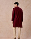 Manyavar Men Maroon Majesty Kurta Pajama