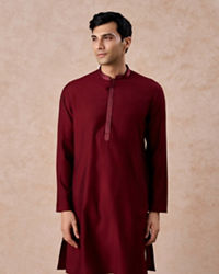 Manyavar Men Maroon Majesty Kurta Pajama