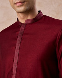 Manyavar Men Maroon Majesty Kurta Pajama