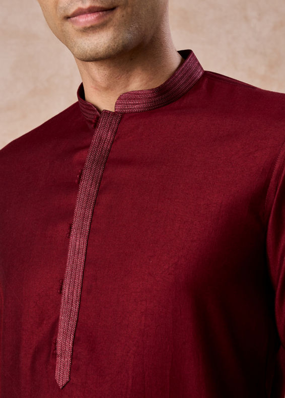 Manyavar Men Maroon Majesty Kurta Pajama