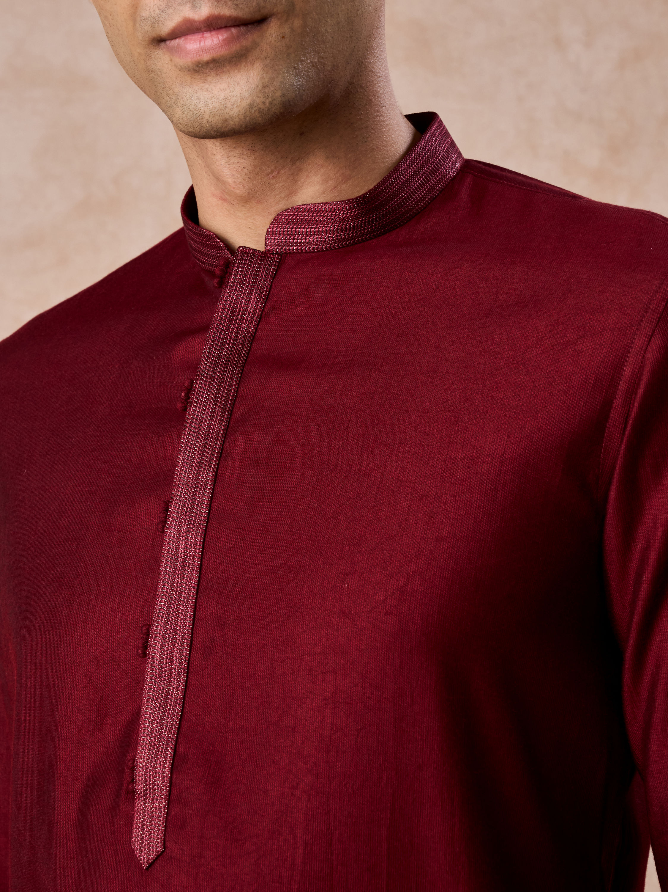 Manyavar Men Maroon Majesty Kurta Pajama