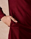 Manyavar Men Maroon Majesty Kurta Pajama