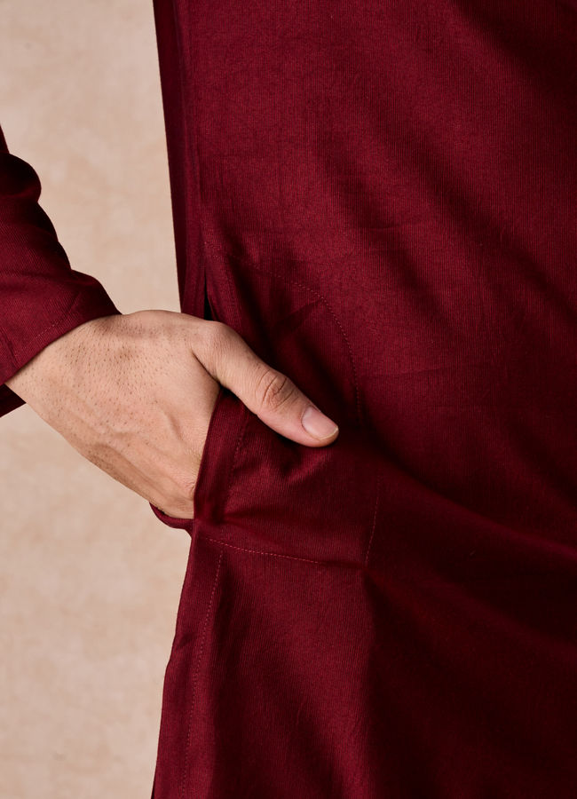 Manyavar Men Maroon Majesty Kurta Pajama