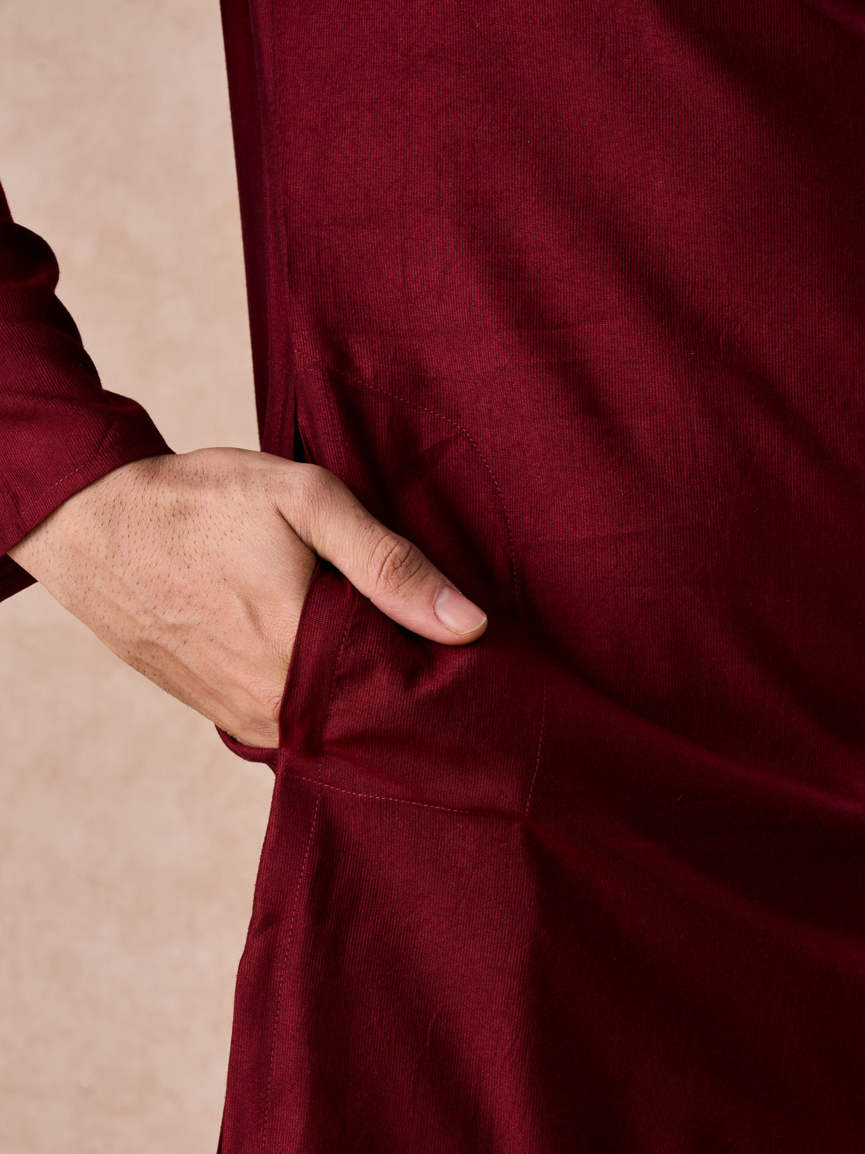 Manyavar Men Maroon Majesty Kurta Pajama