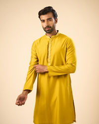 Manyavar Men Mustard Kurta Pajama