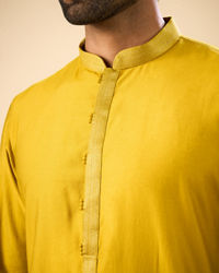 Manyavar Men Mustard Kurta Pajama