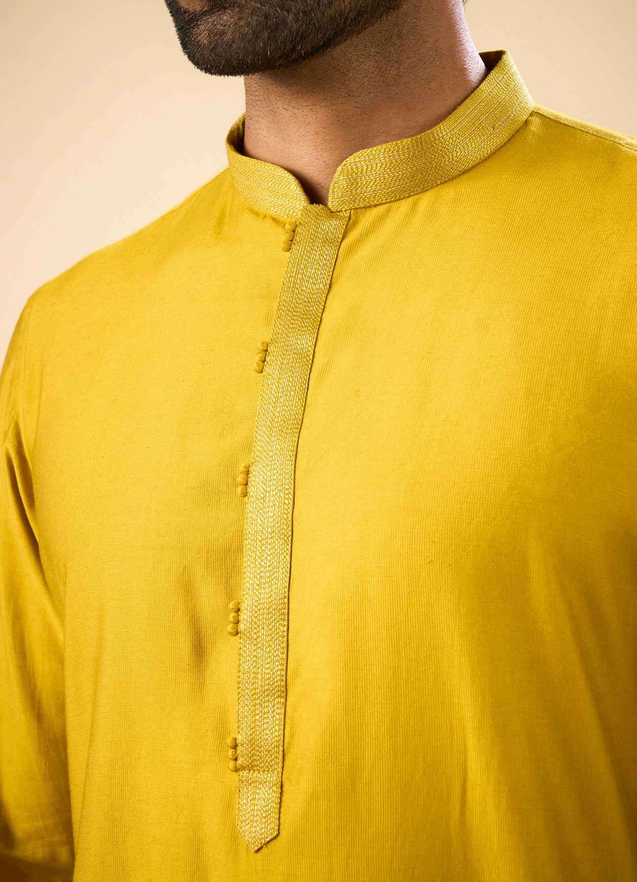 Manyavar Men Mustard Kurta Pajama