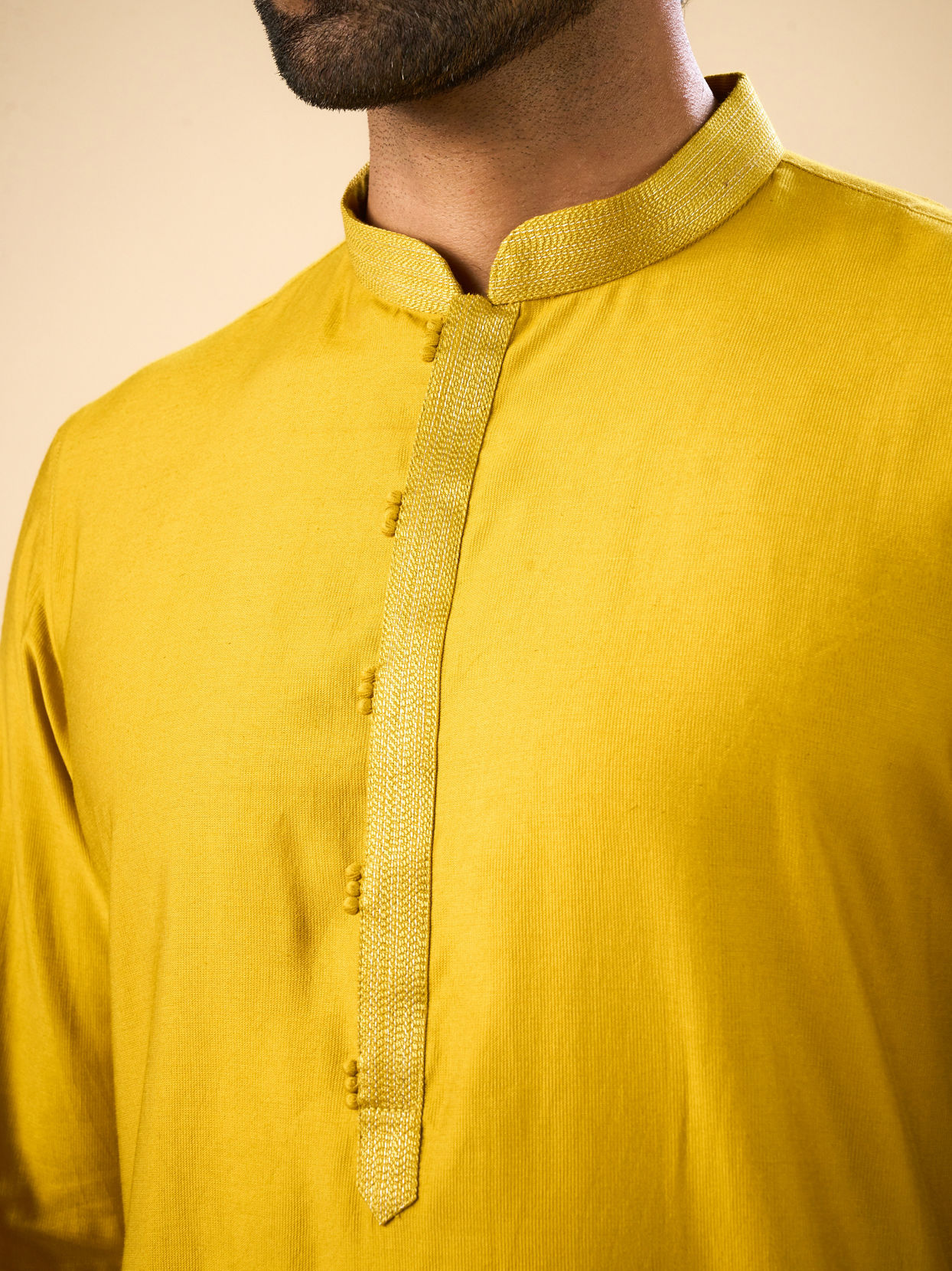 Manyavar Men Mustard Kurta Pajama