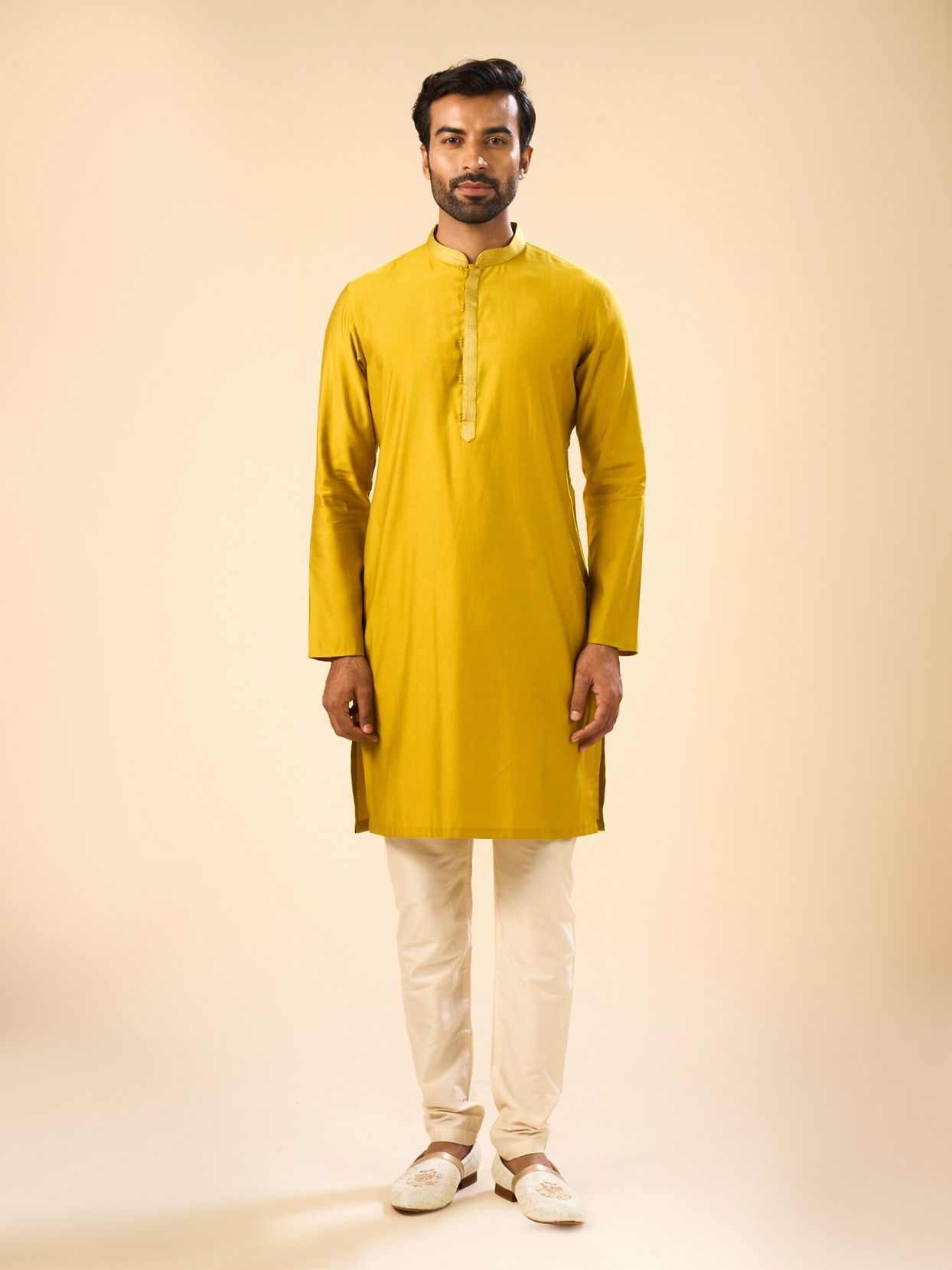 Manyavar Men Mustard Kurta Pajama