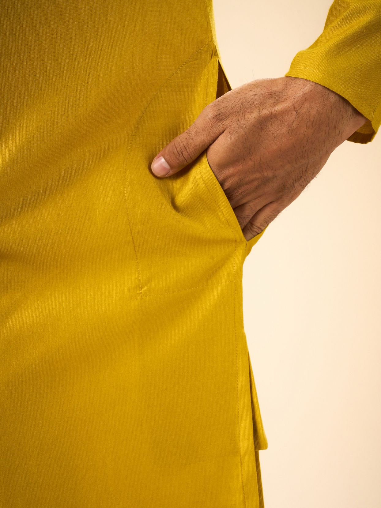 Manyavar Men Mustard Kurta Pajama