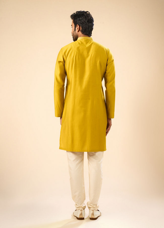 Manyavar Men Mustard Kurta Pajama