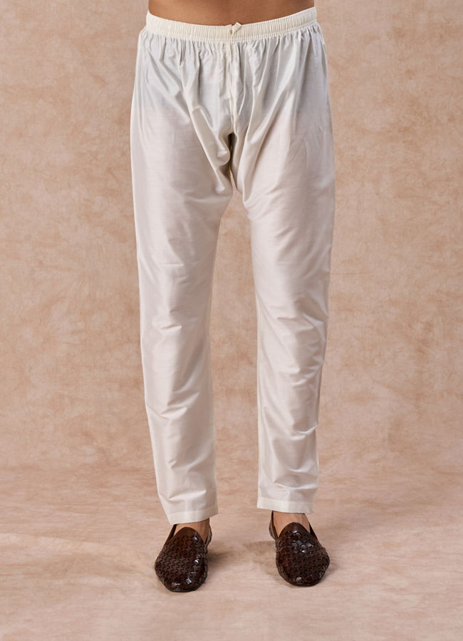 Manyavar Men Warm White Kurta Pajama