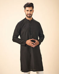 Manyavar Men Black Elegance Kurta Pajama