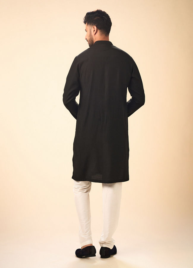 Manyavar Men Black Elegance Kurta Pajama