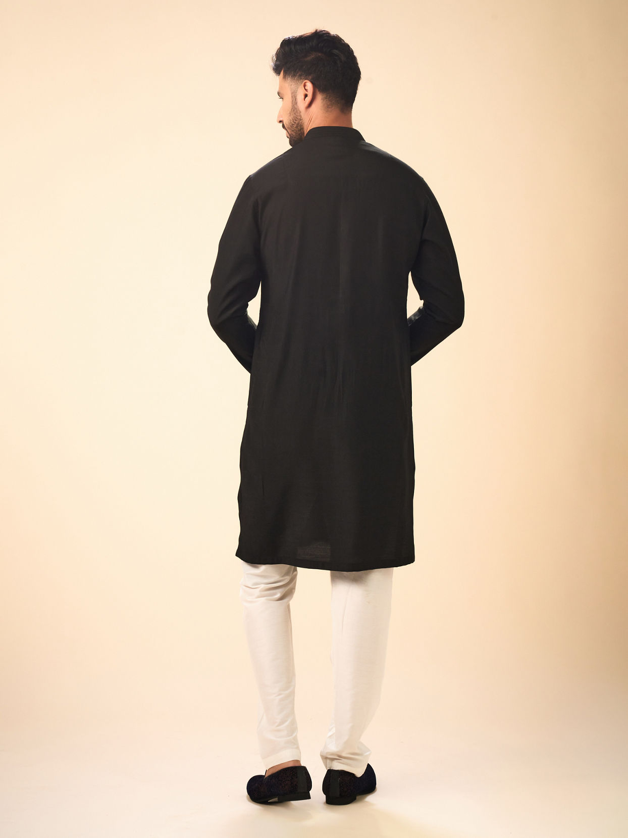 Manyavar Men Black Elegance Kurta Pajama