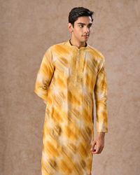 Manyavar Men Mustard Yellow Kurta Pajama
