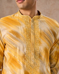 Manyavar Men Mustard Yellow Kurta Pajama