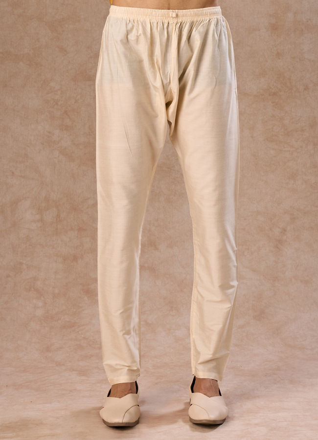 Manyavar Men Mustard Yellow Kurta Pajama