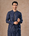 Manyavar Men Dark Blue Regalia Kurta Patiala