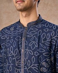 Manyavar Men Dark Blue Regalia Kurta Pajama
