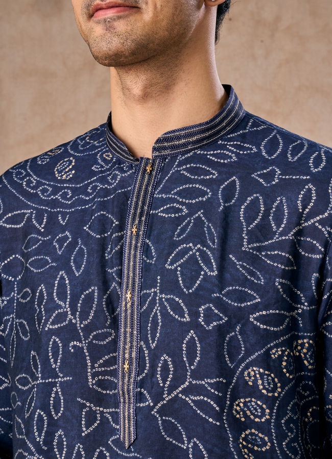 Manyavar Men Dark Blue Regalia Kurta Patiala
