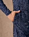 Manyavar Men Dark Blue Regalia Kurta Pajama