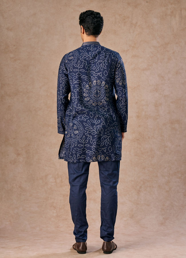 Manyavar Men Dark Blue Regalia Kurta Pajama