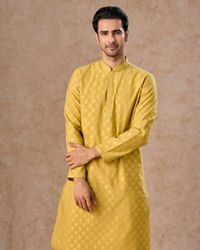 Manyavar Men Mehndi Green Elegance Kurta Pajama
