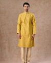 Manyavar Men Mehndi Green Elegance Kurta Pajama