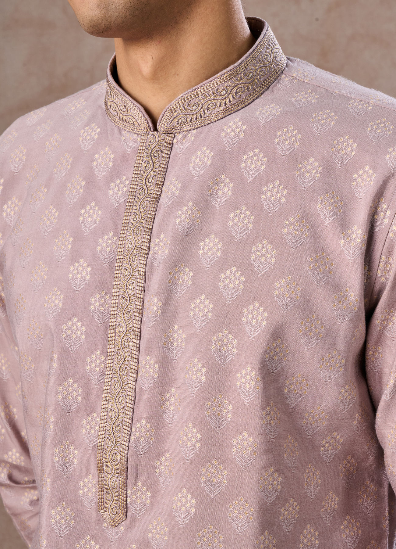 Manyavar Men Elegant Lilac Kurta Pajama Set
