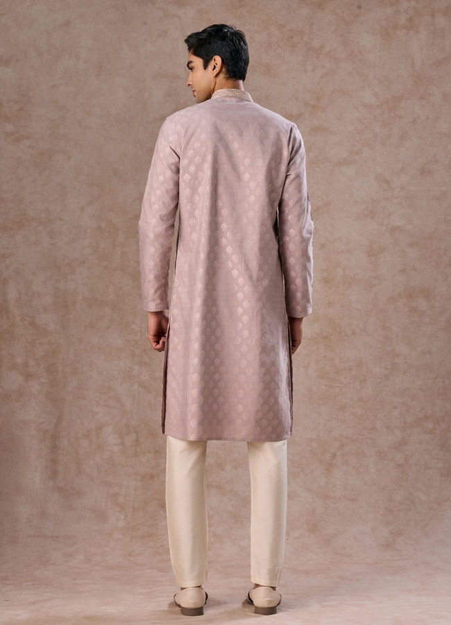 Manyavar Men Elegant Lilac Kurta Pajama Set