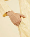 Manyavar Men Beige Brocade Elegance Kurta Pajama
