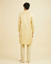 Manyavar Men Beige Brocade Elegance Kurta Pajama