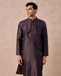 Manyavar Men Elegant Dark Blue Kurta Pajama